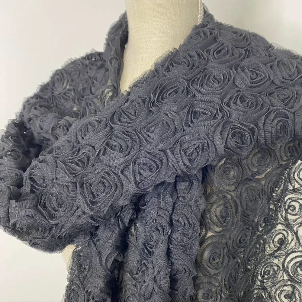 Vintage Bernie of New York black rosette wrap‎